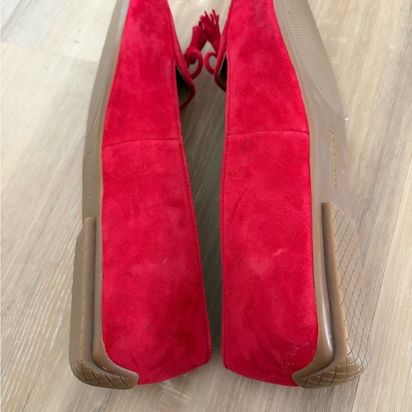 Talbots Red Francesca Tassel Suede Flats - Picture 4 of 6